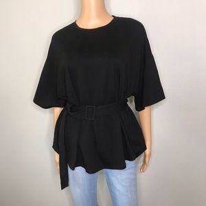 Mustard Seed Tops - Cotton belted drop shoulder top Mustard Seed Tops - Cotton belted drop shoulder top